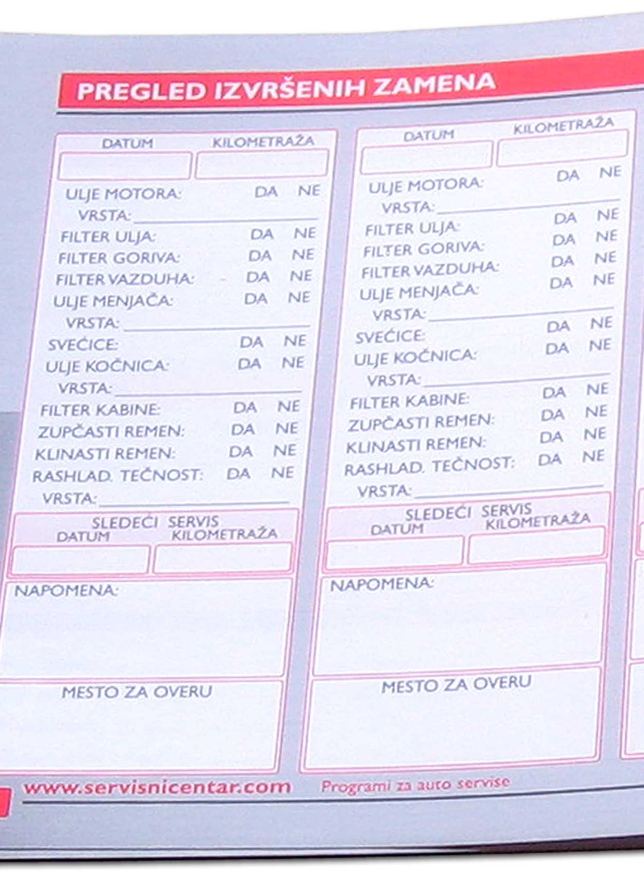 Pregled izvršenih zamena