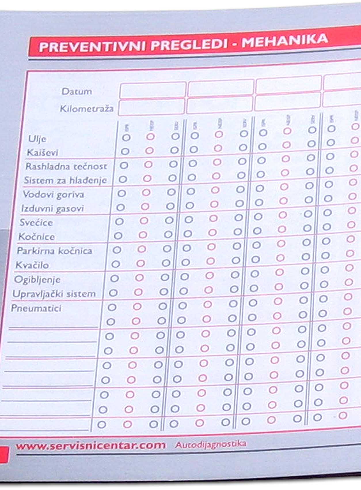 Preventivni pregledi - mehanika